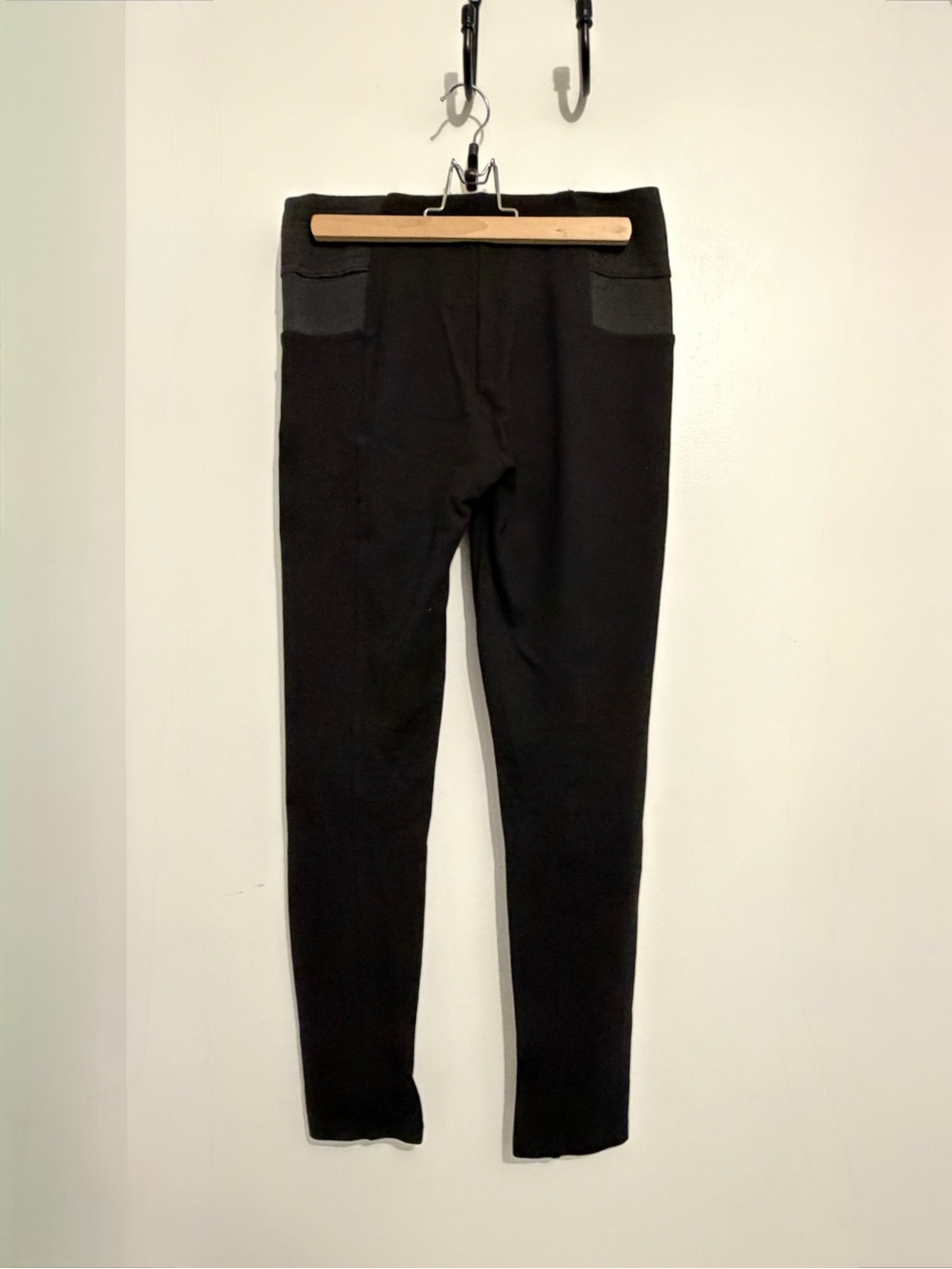 Zara Basic Black Knit Leggings with Rib Waistband